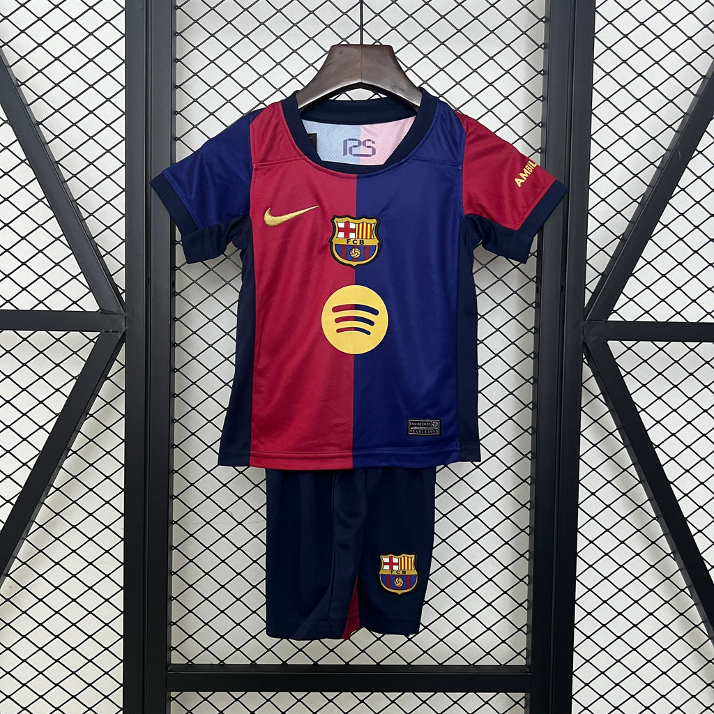 T-shirt e Pantaloncini Bambino FC Barcelona Home 2024/25