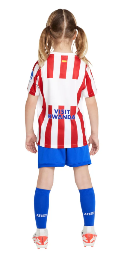 T-shirt e Pantaloncini Bambino Atletico de Madrid Home 2025/26 - Con Calzettoni
