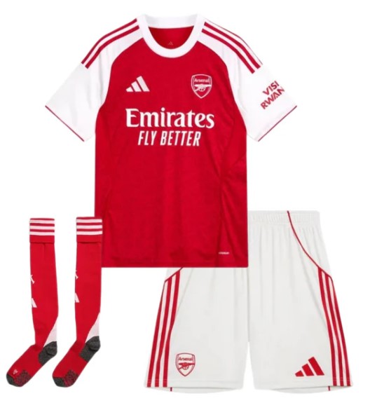 T-shirt e Pantaloncini Bambino Arsenal Home 2025/26 - Con Calzettoni