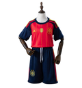 T-shirt e Pantaloncini Bambino Spagna Home 26/27 - Due volte Campione del Mondo ⭐⭐ - Con Patch