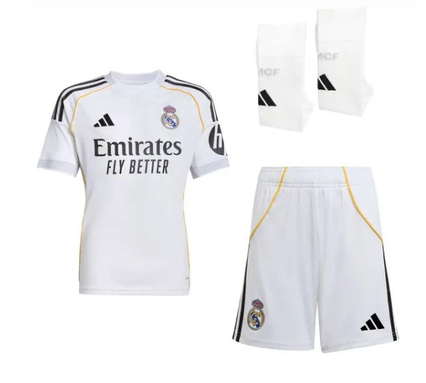 T-shirt e Pantaloncini Bambino Real Madrid Home 2025/26 - Con Calzettoni