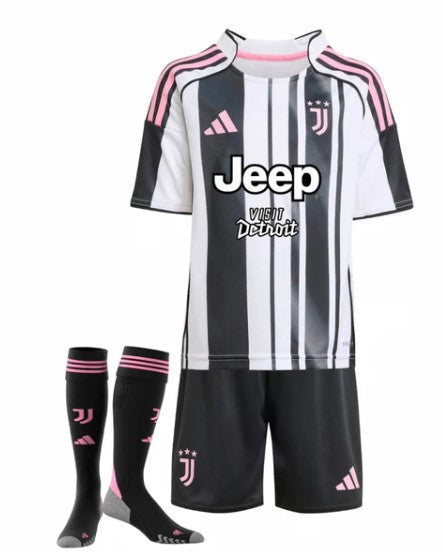 T-shirt e Pantaloncini Bambino Juventus Home 2025/26 - Con Calzettoni