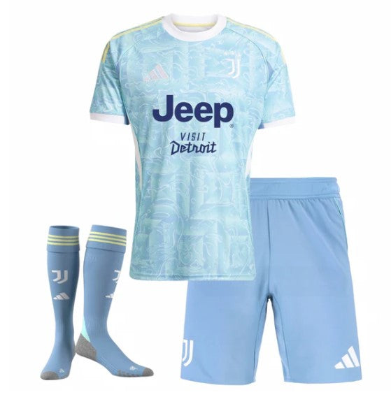T-shirt e Pantaloncini Bambino Juventus Away 2025/26 - Con Calzettoni
