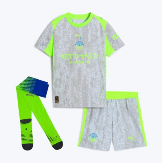 T-shirt e Pantaloncini Bambino Manchester City Third 2025/26 - Con Calzettoni