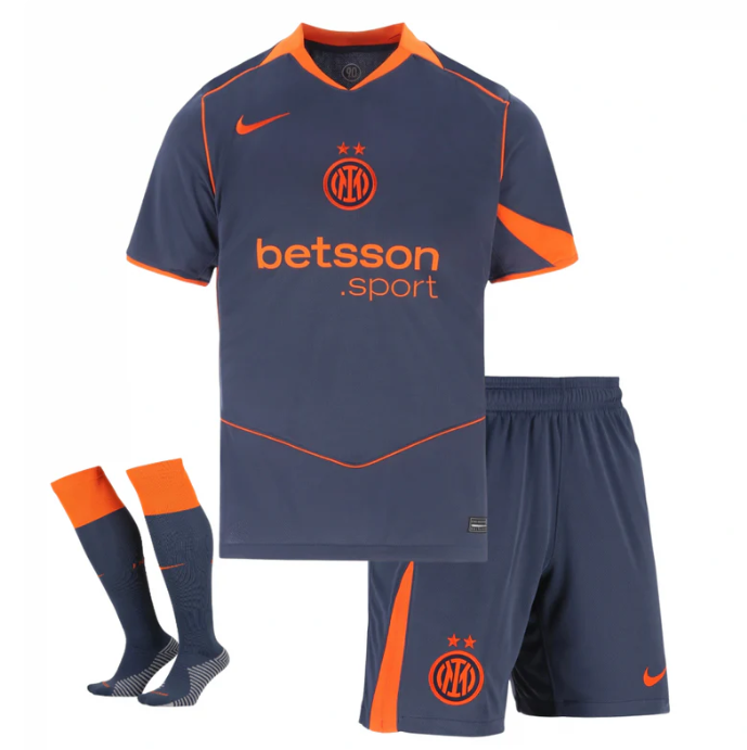T-shirt e Pantaloncini Bambino Inter Third 2025/26 - Con Calzettoni