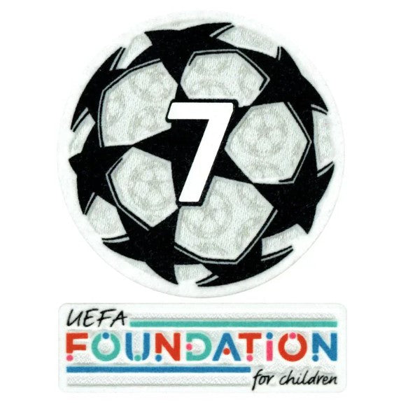 Patch Starball Vincitore UCL 7 Volte + Set di Patch UEFA Foundation – 2021/2022