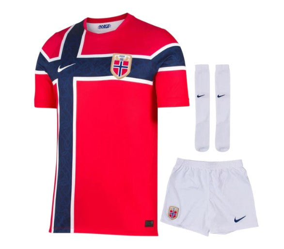 T-shirt e Pantaloncini Bambino Norvegia Home 2026/27 - Con Calzettoni
