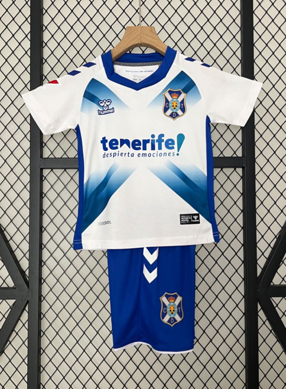 T-shirt e Pantaloncini Bambino CD Tenerife Home 2024/25 -  Con Patch LaLiga