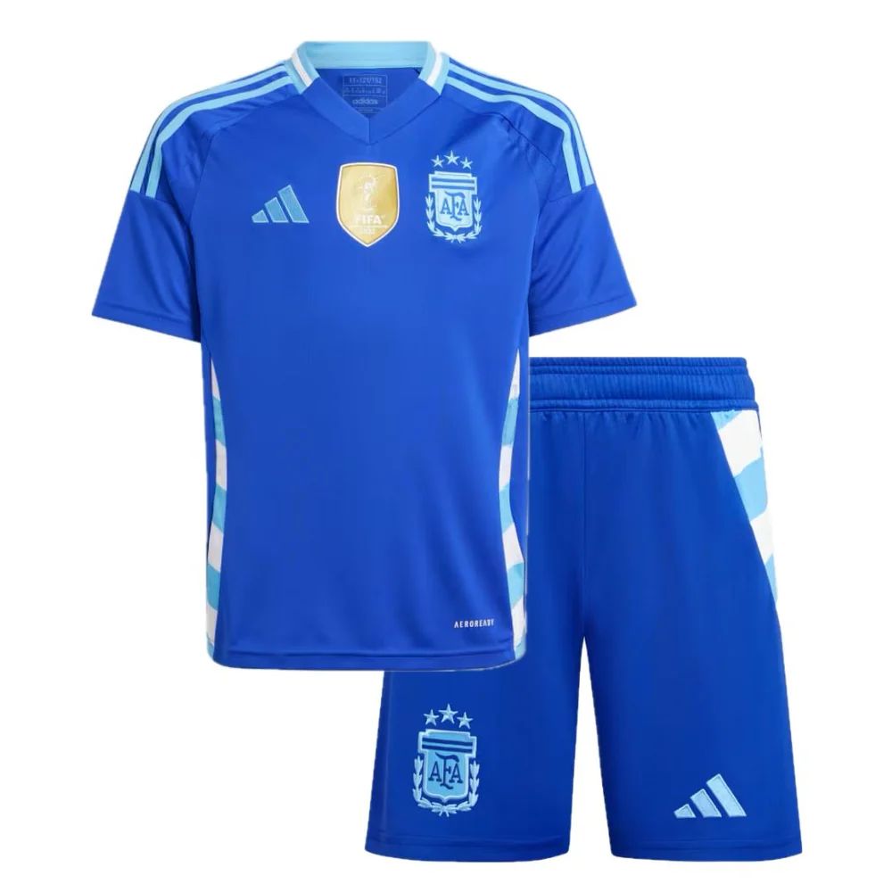 T-shirt e Pantaloncini Bambino Argentina 2024/25 - Con Patch da Campione del Mondo