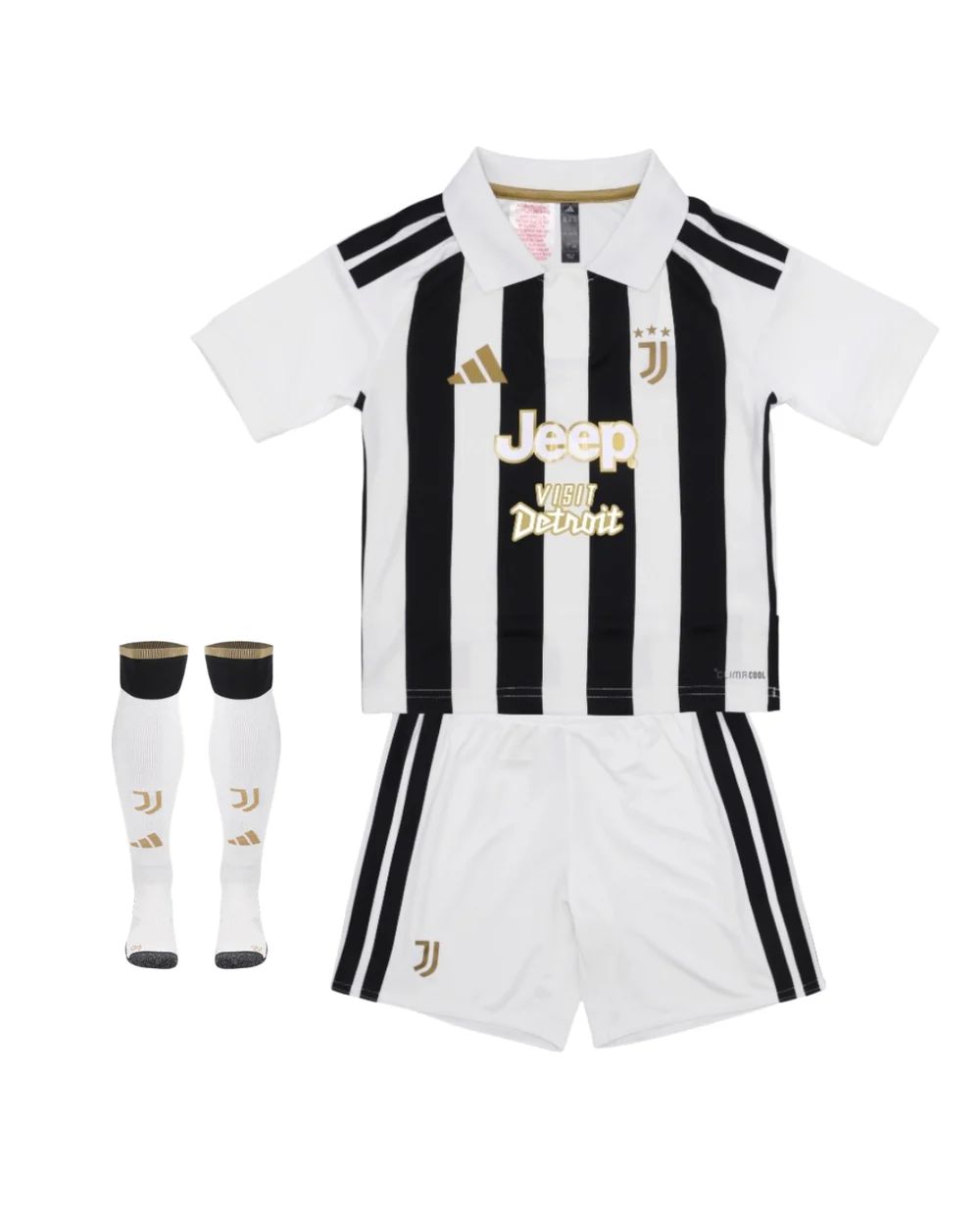 T-shirt e Pantaloncini Bambino Juventus "Visit Detroit" Home 2026/27 - Con Calzettoni