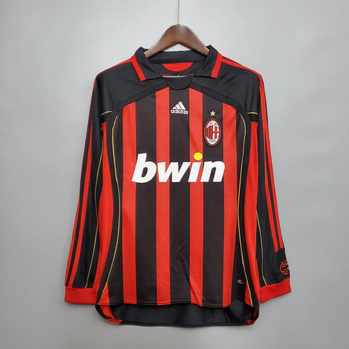 Camisa Manga Longa Milan 06/07 Adidas - Preto e Vermelho - DA Sports Oficial